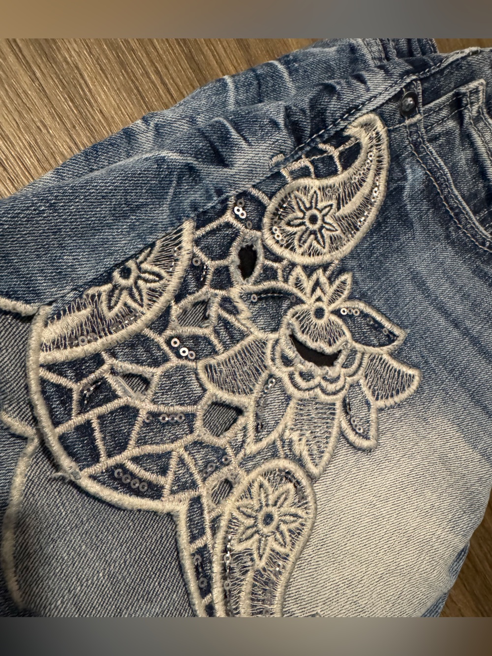 Miss Me Washed Light Blue Denim Cutoff Shorts - Picture 6 of 7